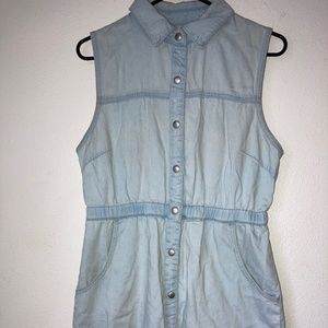 Sleeveless Mini Denim Dress